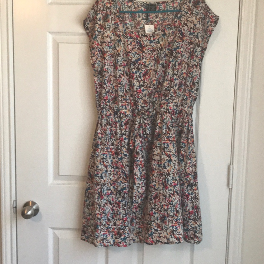 Multi colored dress with self tie ...